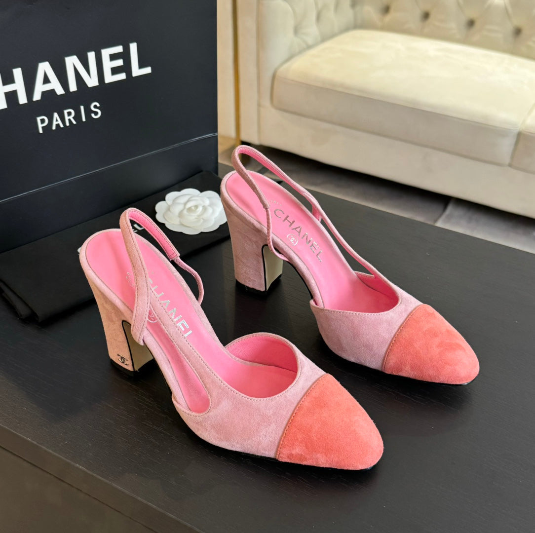 slingbacks 95 pink orange suede