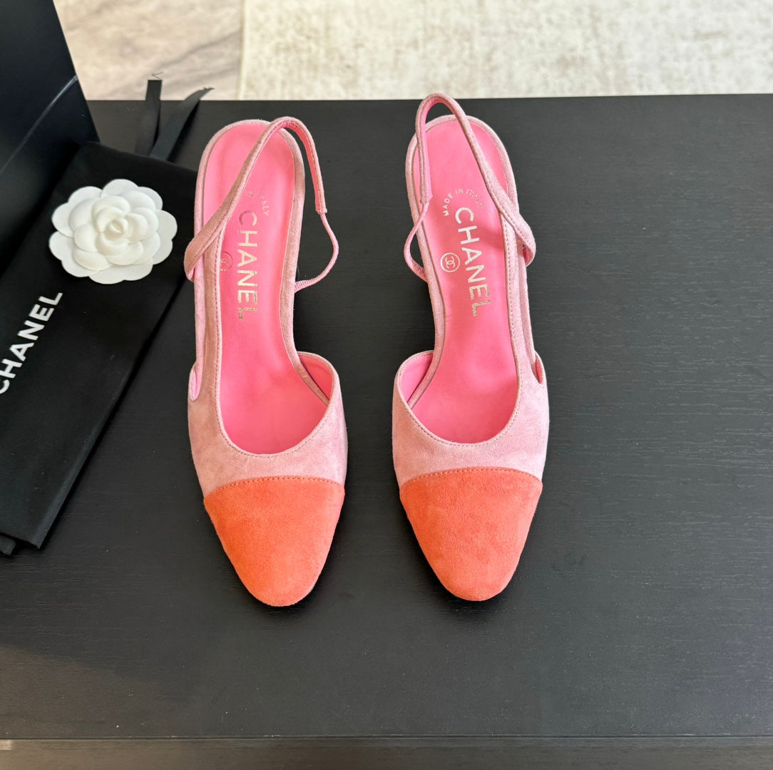 slingbacks 95 pink orange suede