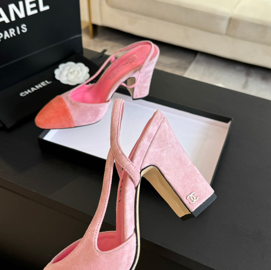 slingbacks 95 pink orange suede