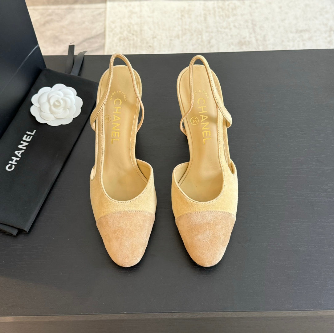 slingbacks 95 beige suede calfskin