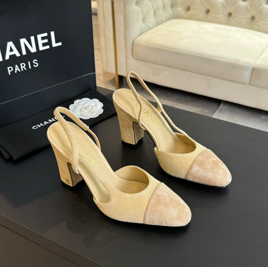 slingbacks 95 beige suede calfskin