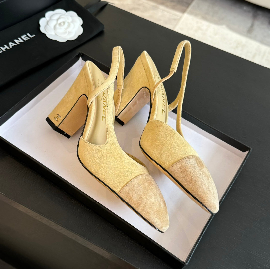 slingbacks 95 beige suede calfskin