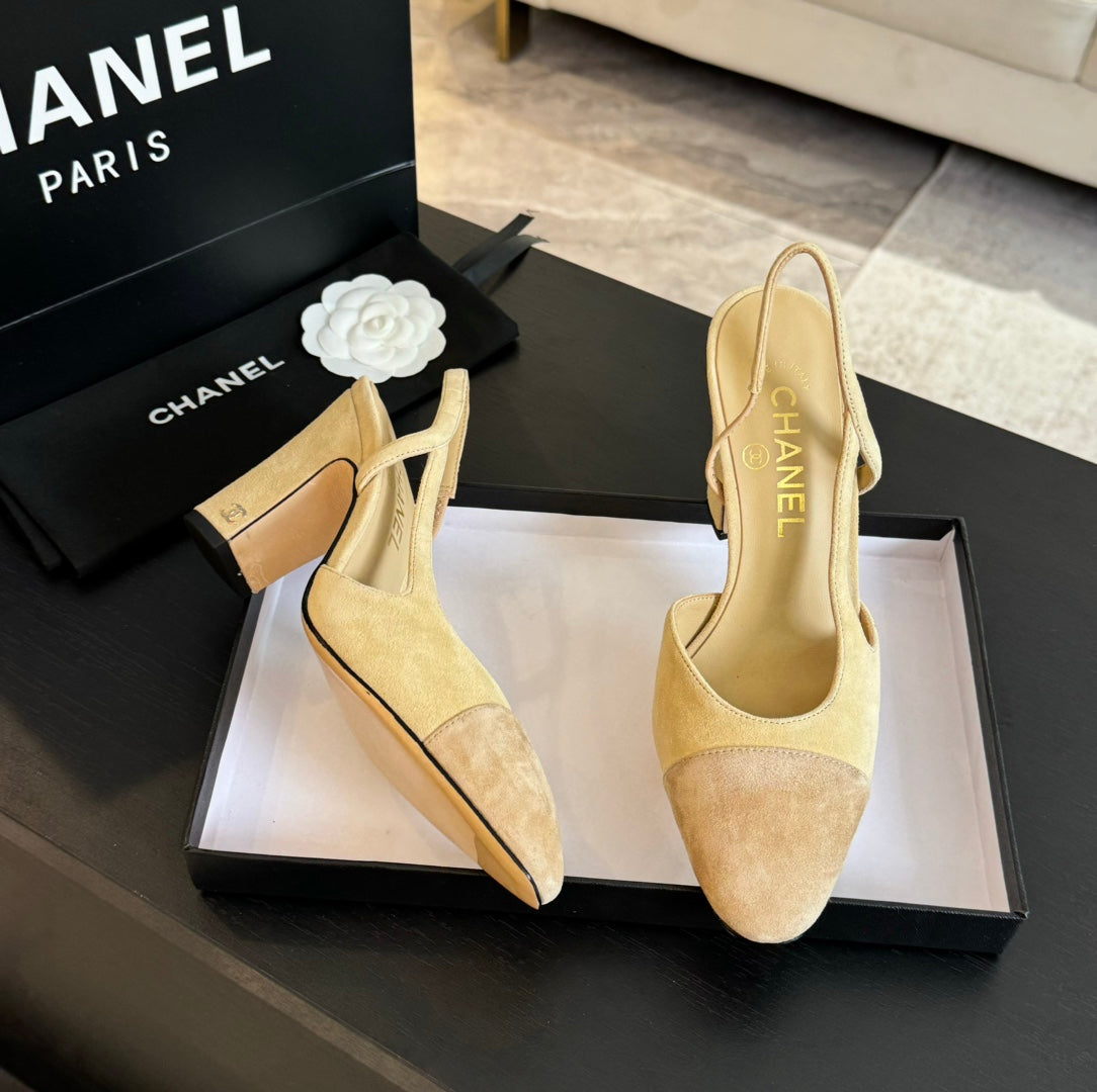 slingbacks 95 beige suede calfskin