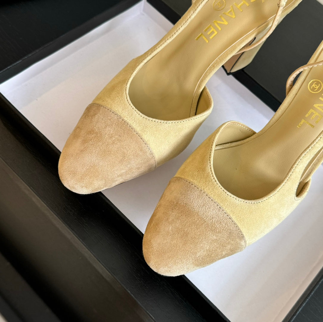 slingbacks 95 beige suede calfskin