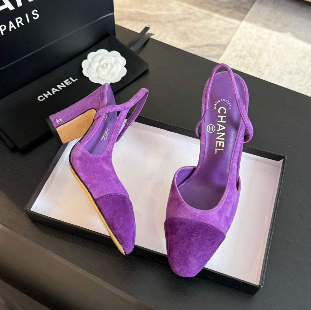 slingbacks 95 violet suede calfskin