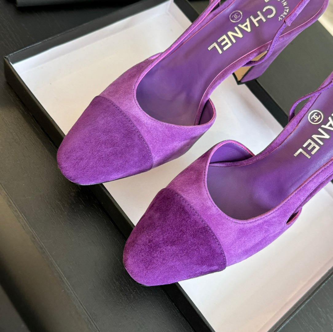 slingbacks 95 violet suede calfskin