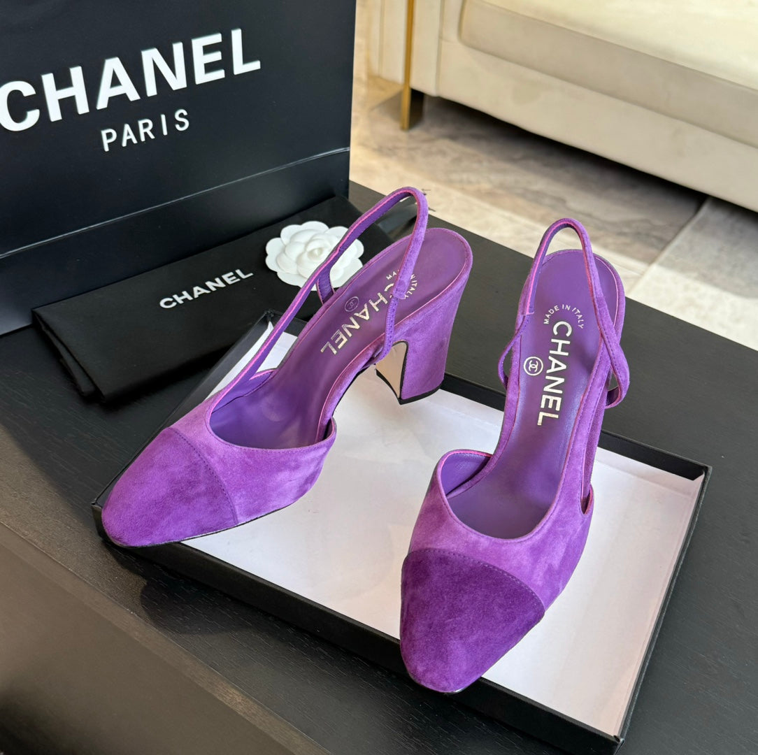 slingbacks 95 violet suede calfskin