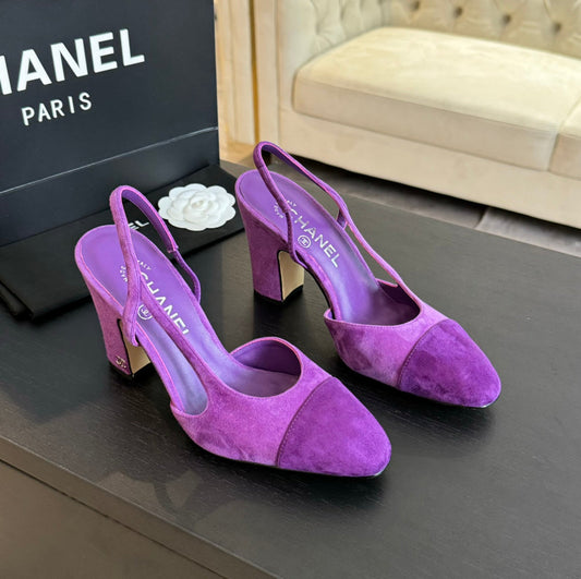 slingbacks 95 violet suede calfskin