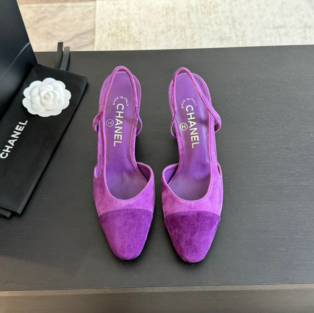 slingbacks 95 violet suede calfskin