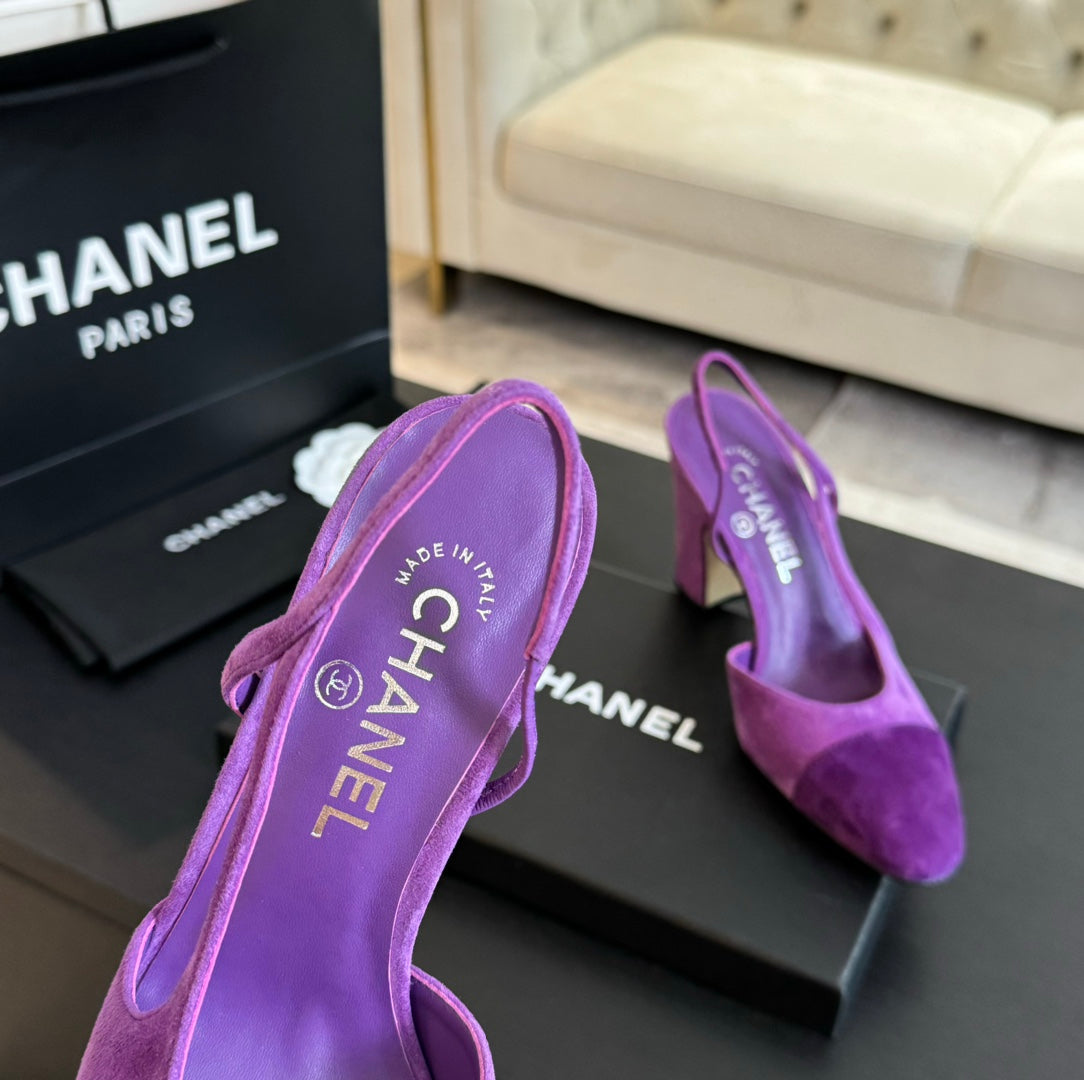 slingbacks 95 violet suede calfskin