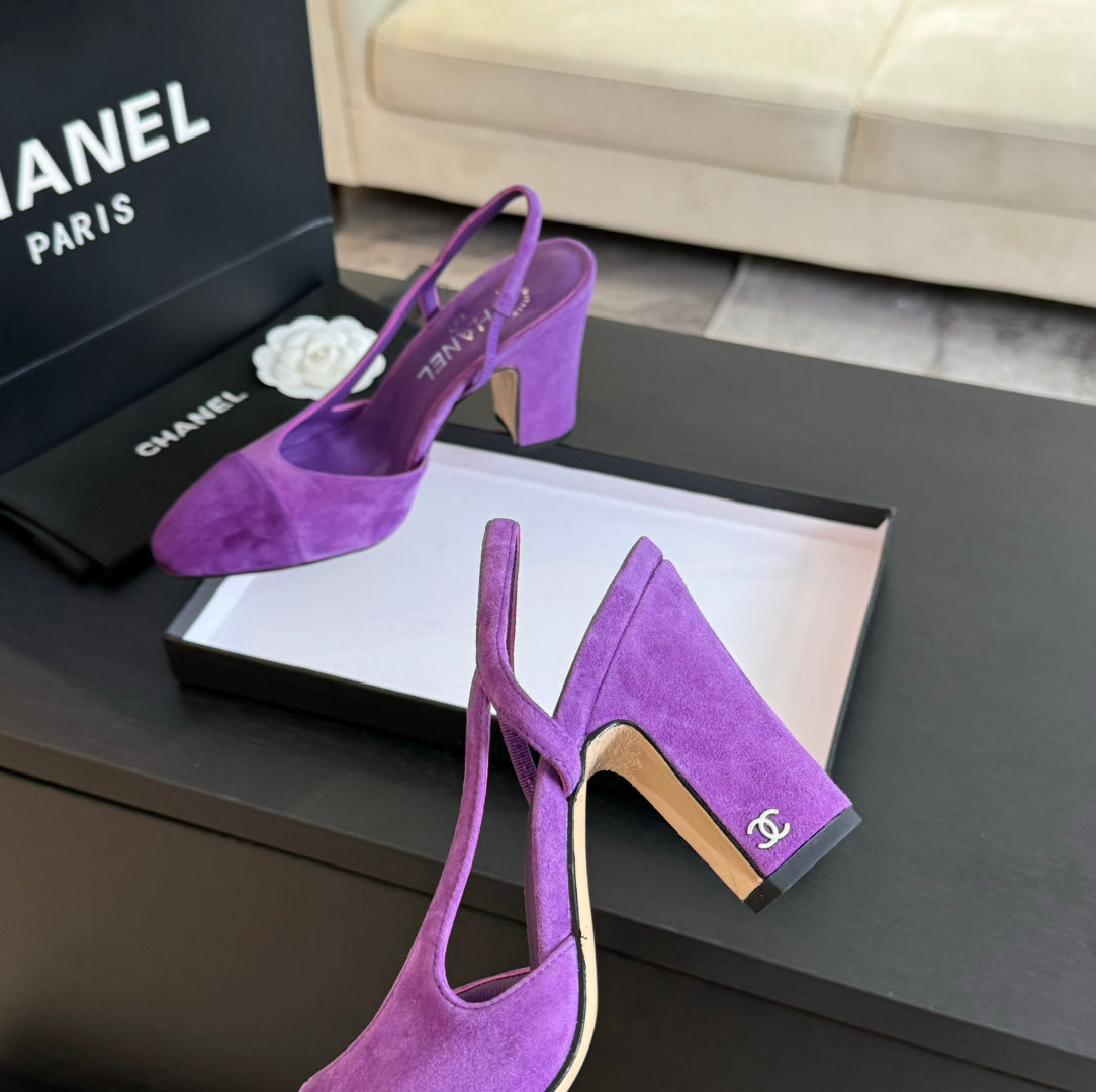 slingbacks 95 violet suede calfskin