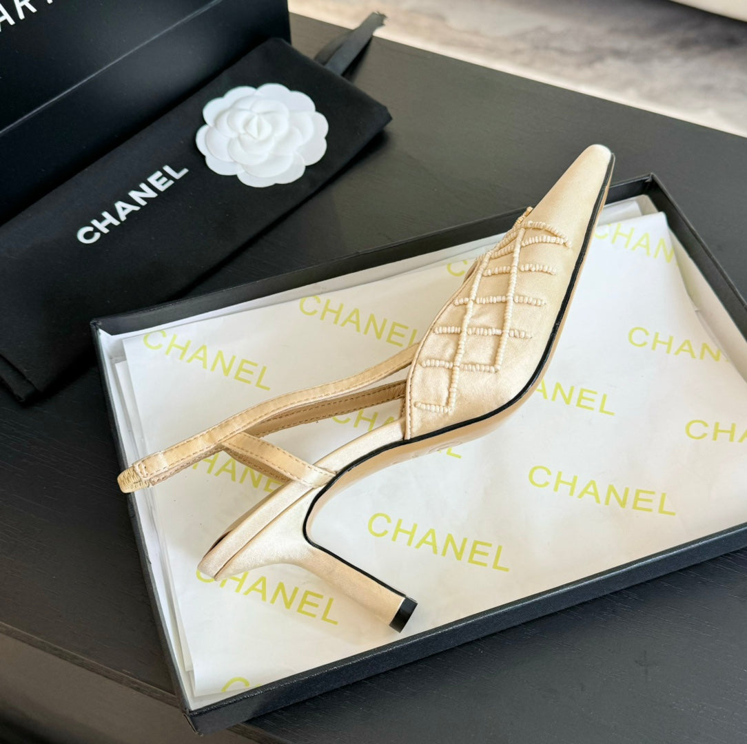 cc slingbacks 65 beige satin lambskin