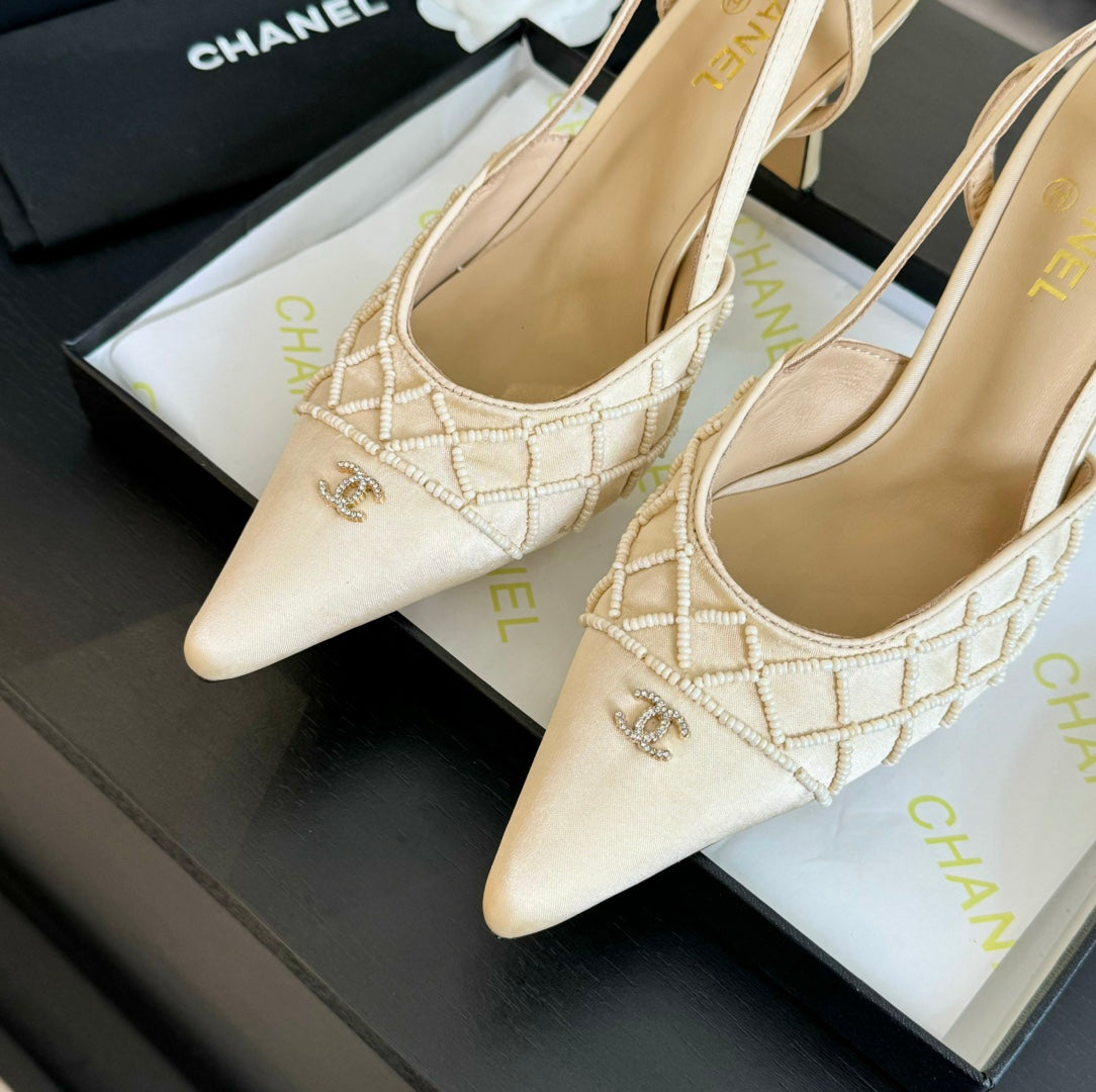 cc slingbacks 65 beige satin lambskin