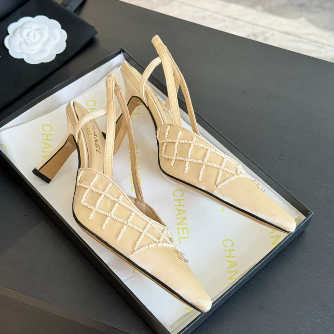 cc slingbacks 65 beige satin lambskin