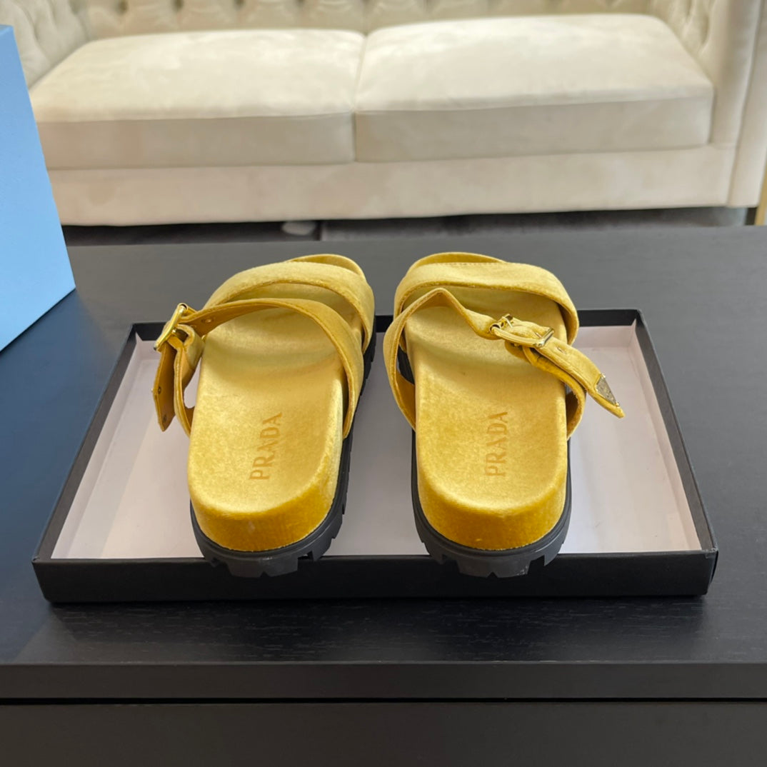 PRA SLIDES SANDALS AMBER VELVET