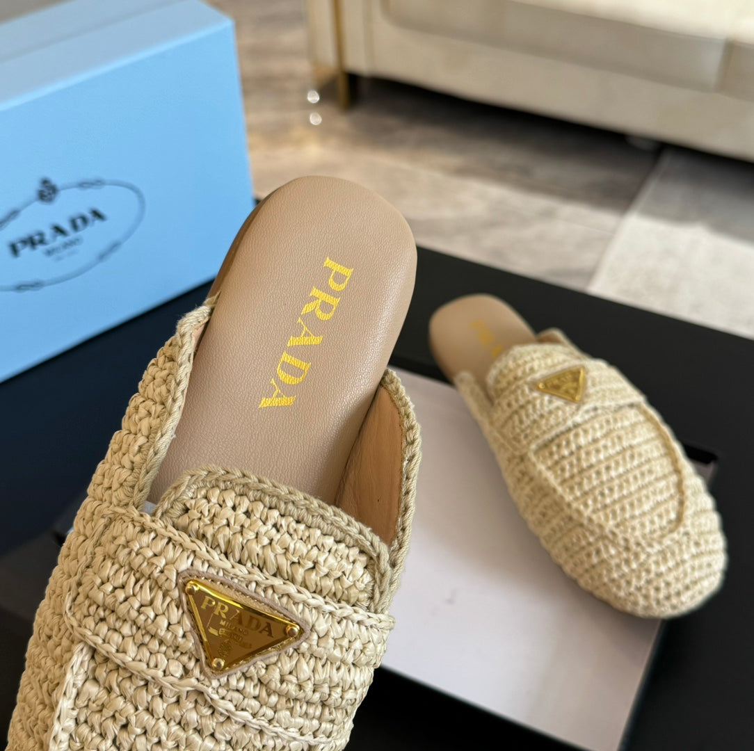 PRA CROCHET SPECIAL MULES BEIGE LAMBSKIN