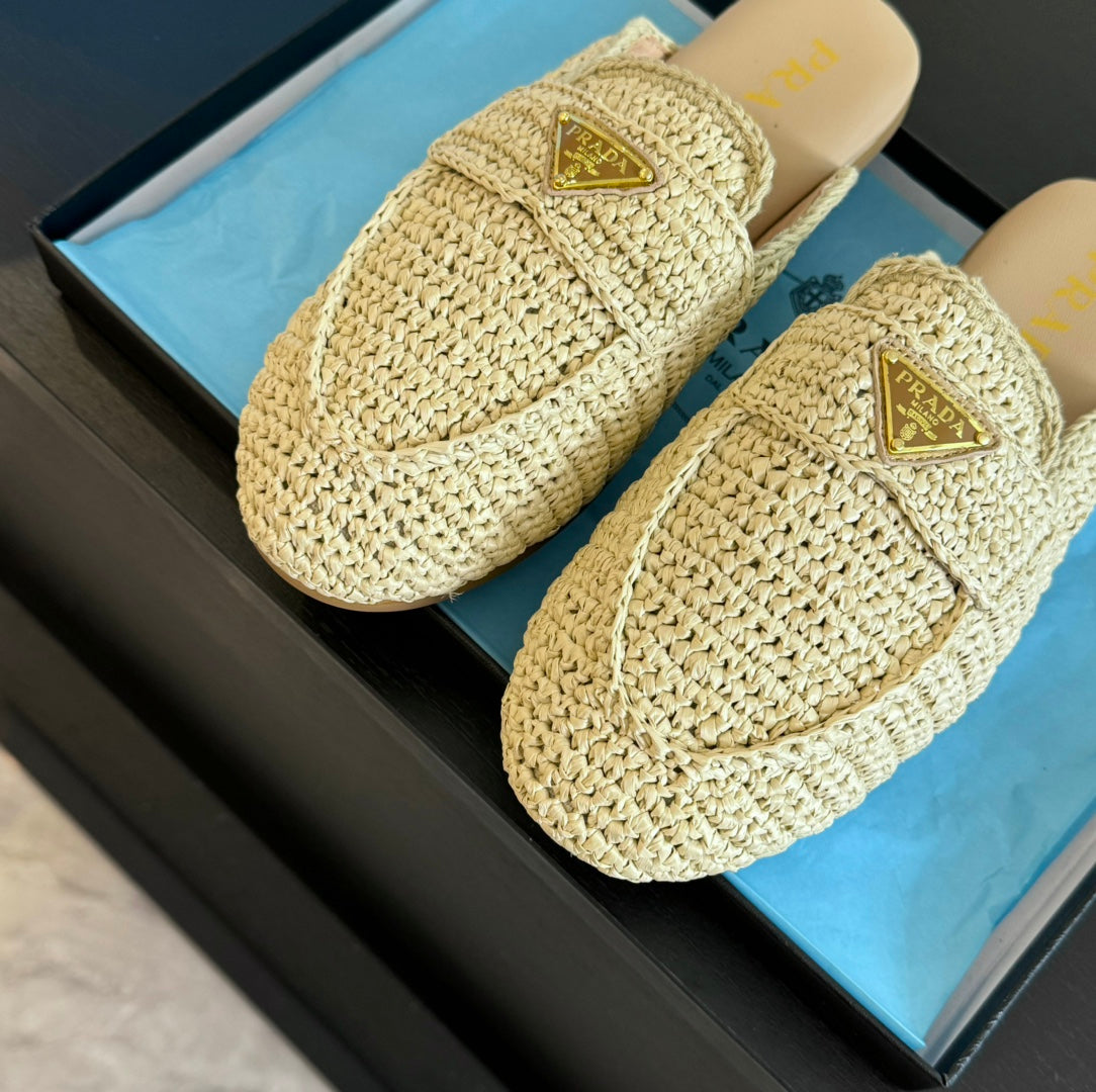 PRA CROCHET SPECIAL MULES BEIGE LAMBSKIN