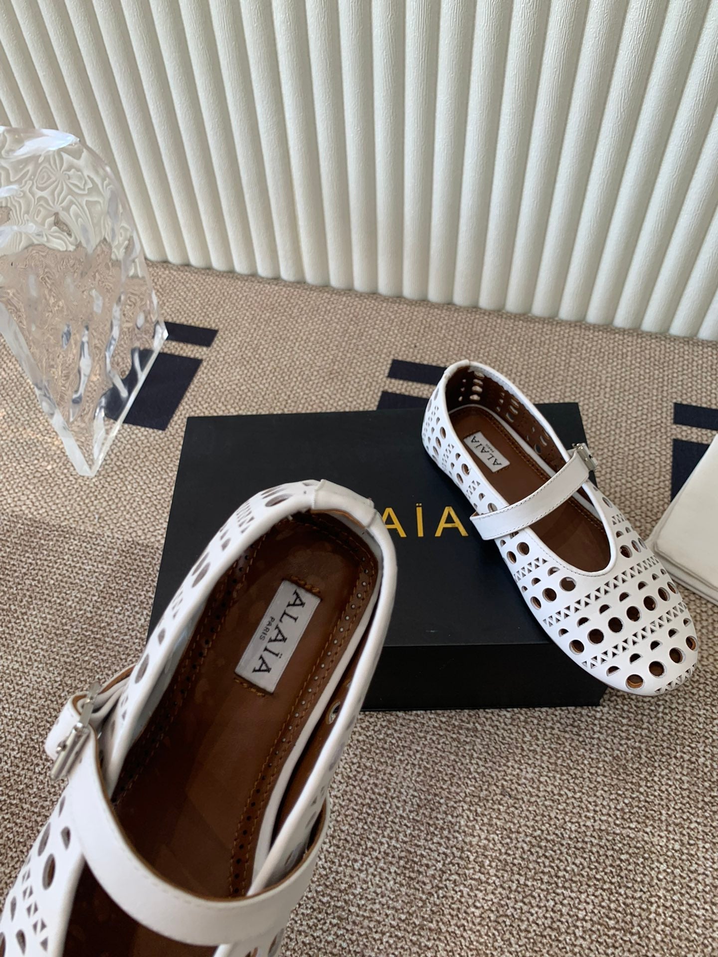 ballet flat in vienne white lambskin