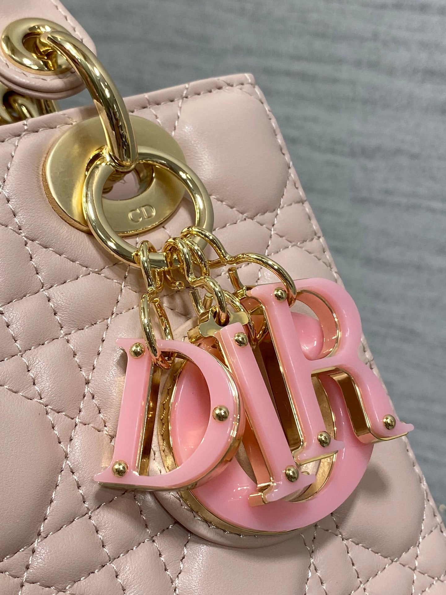 CD Lady Bag 20cm Pink Lambskin Pink Charm