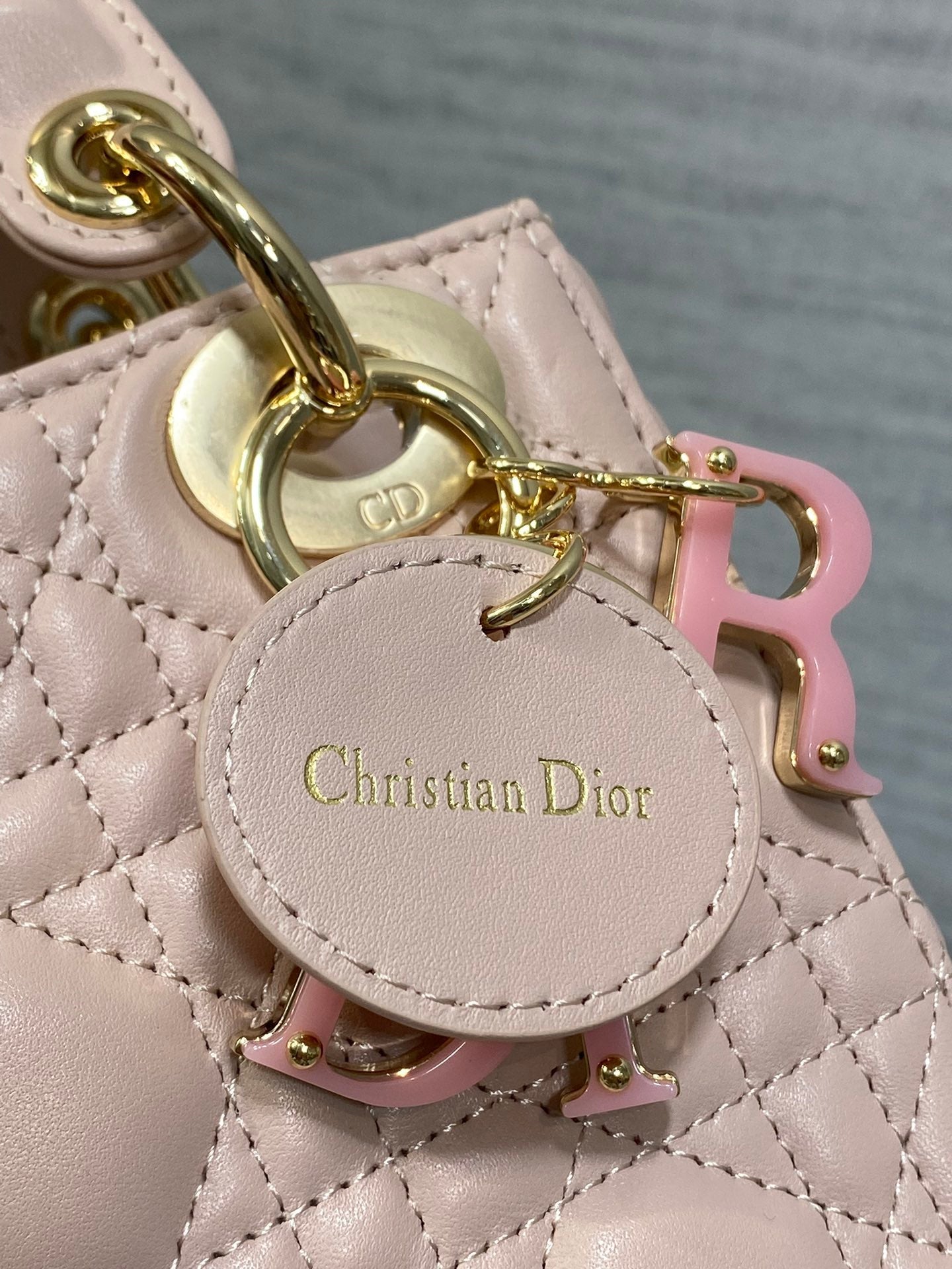 CD Lady 17cm Pink Lambskin Pink Charm