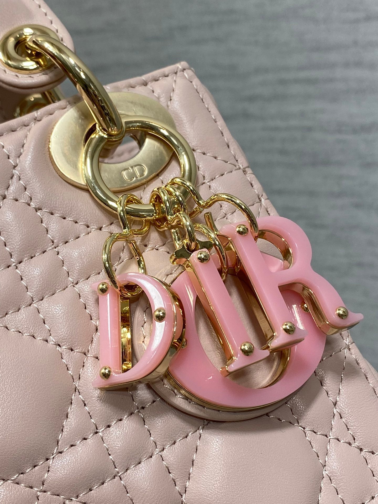 CD Lady 17cm Pink Lambskin Pink Charm