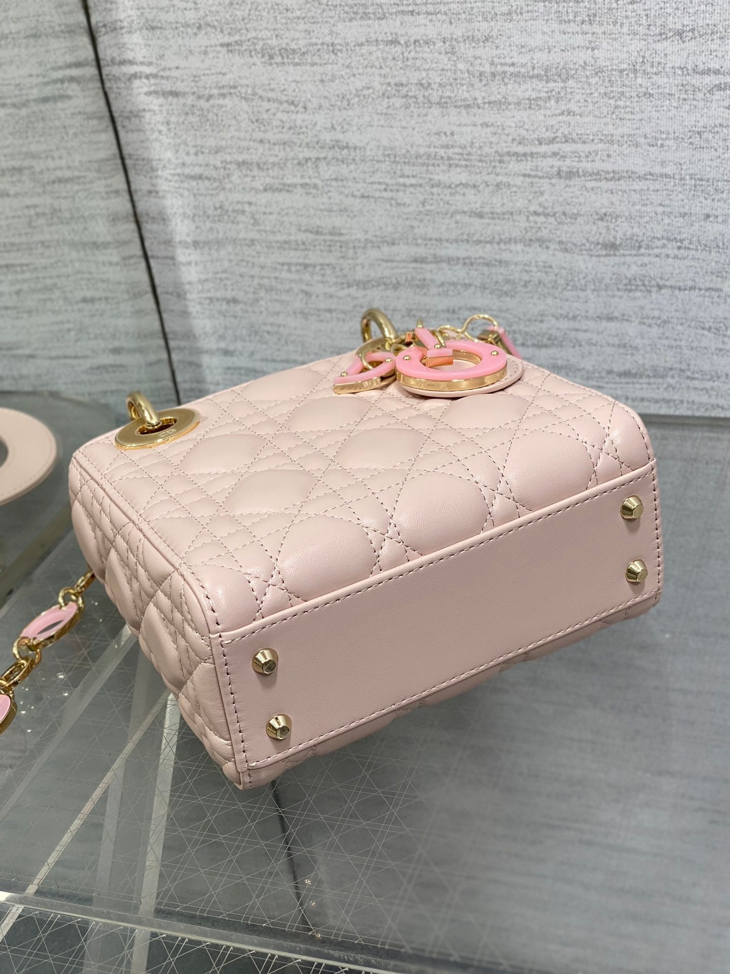 CD Lady 17cm Pink Lambskin Pink Charm