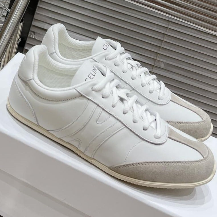 LOW LACE-UP SNEAKER IN CALFSKIN OPTIC WHITE GRAY