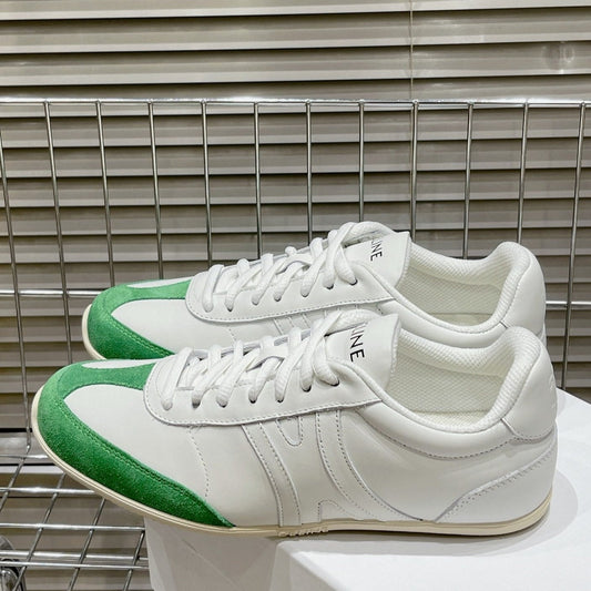 LOW LACE-UP SNEAKER IN CALFSKIN OPTIC WHITE GREEN