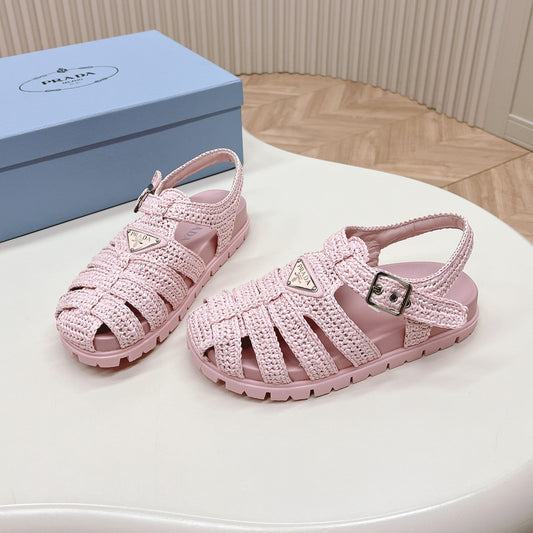 Monolith Crochet Cage Sandals 30 Pink