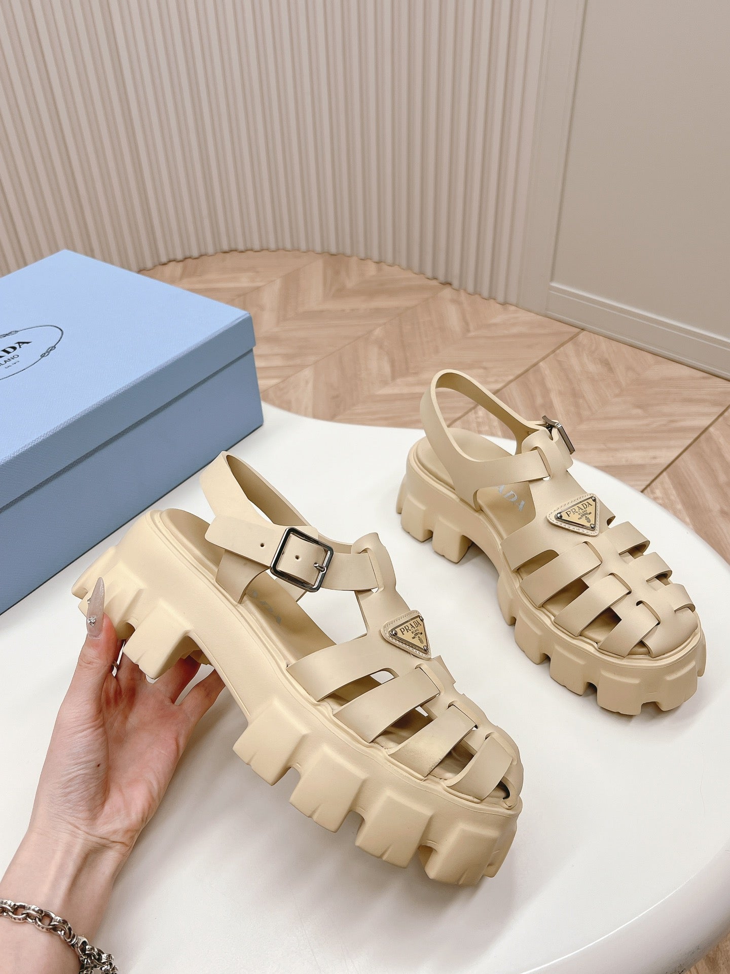 Pra Rubber Monolith Sandals 55 Beige