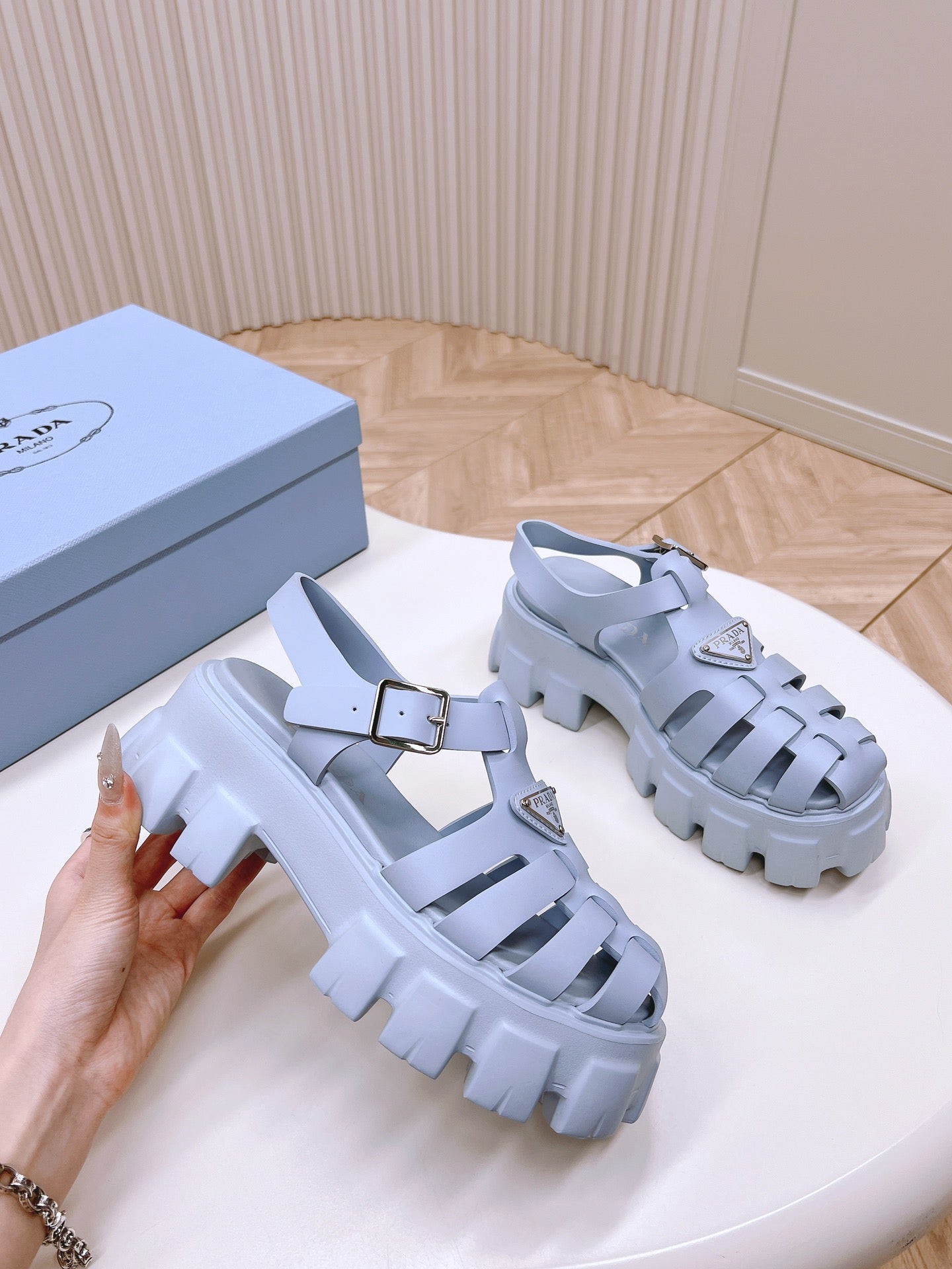 Pra Rubber Monolith Sandals 55 Baby Blue