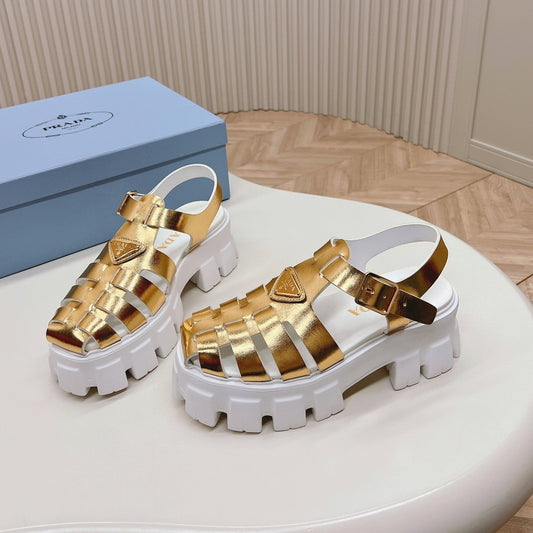 Pra Rubber Monolith Sandals 55 Gold White