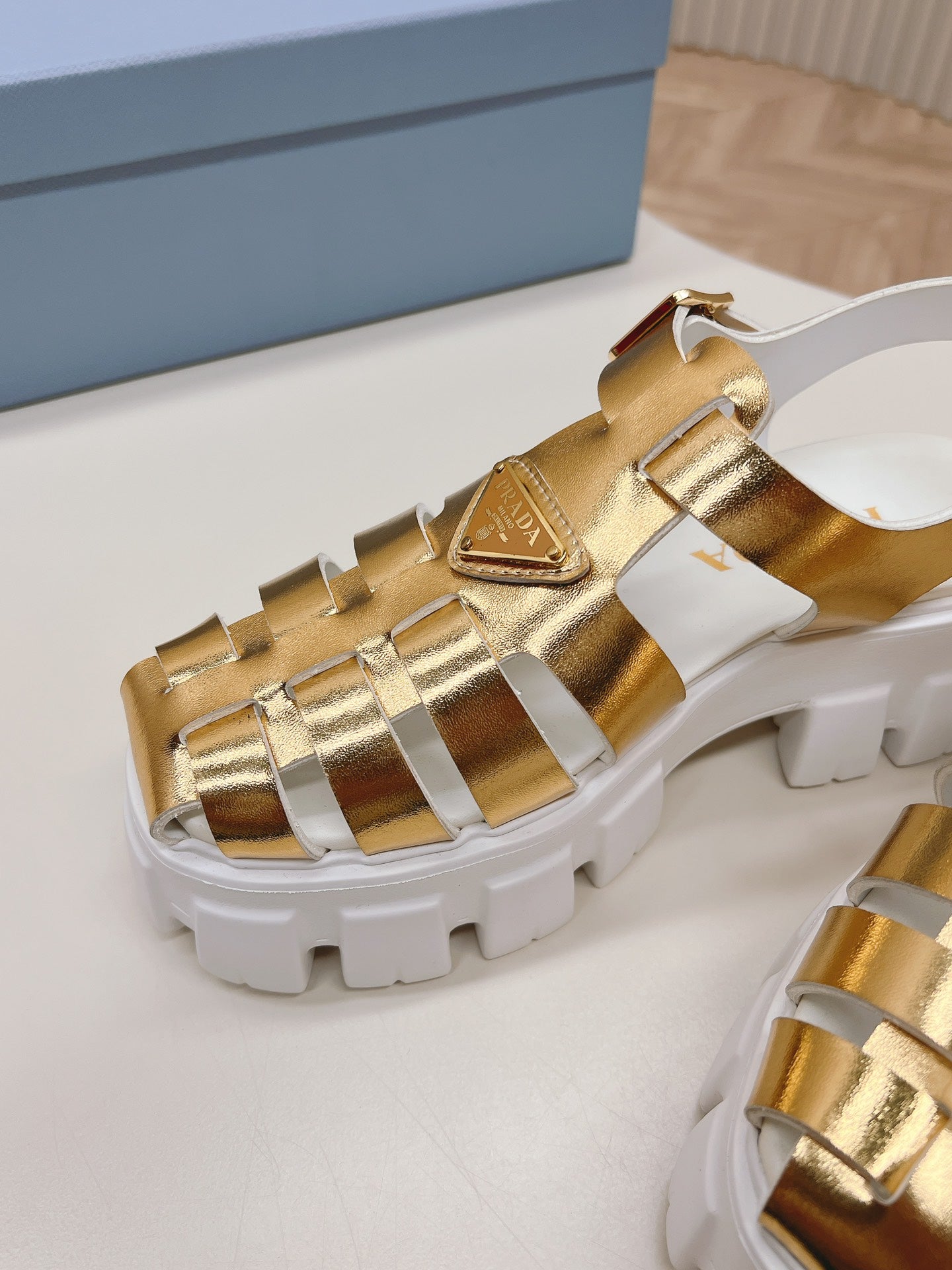 Pra Rubber Monolith Sandals 55 Gold White