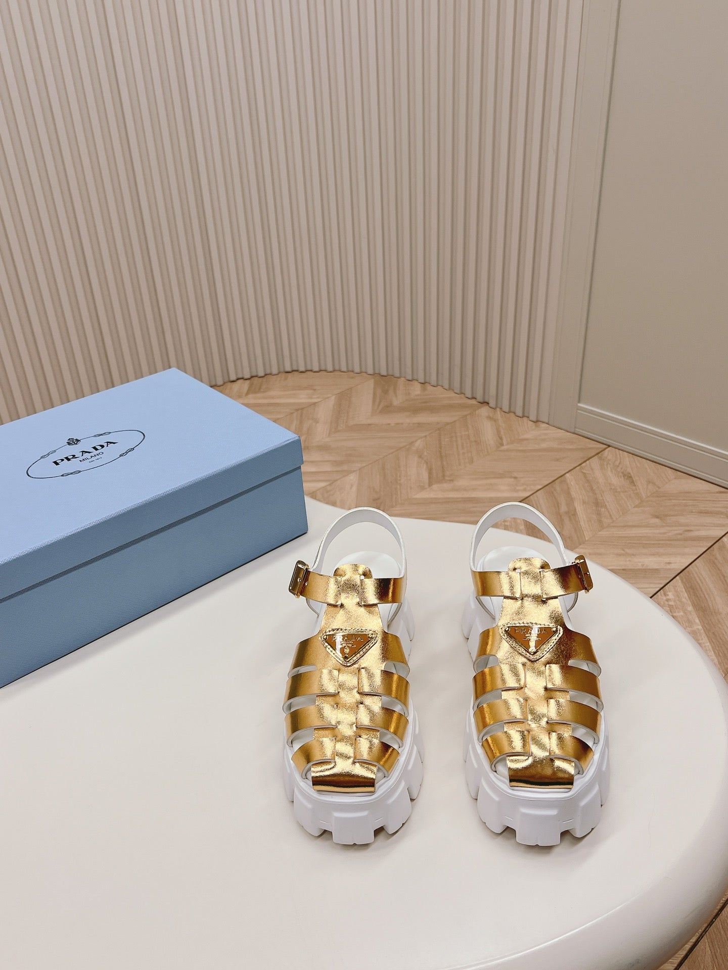 Pra Rubber Monolith Sandals 55 Gold White