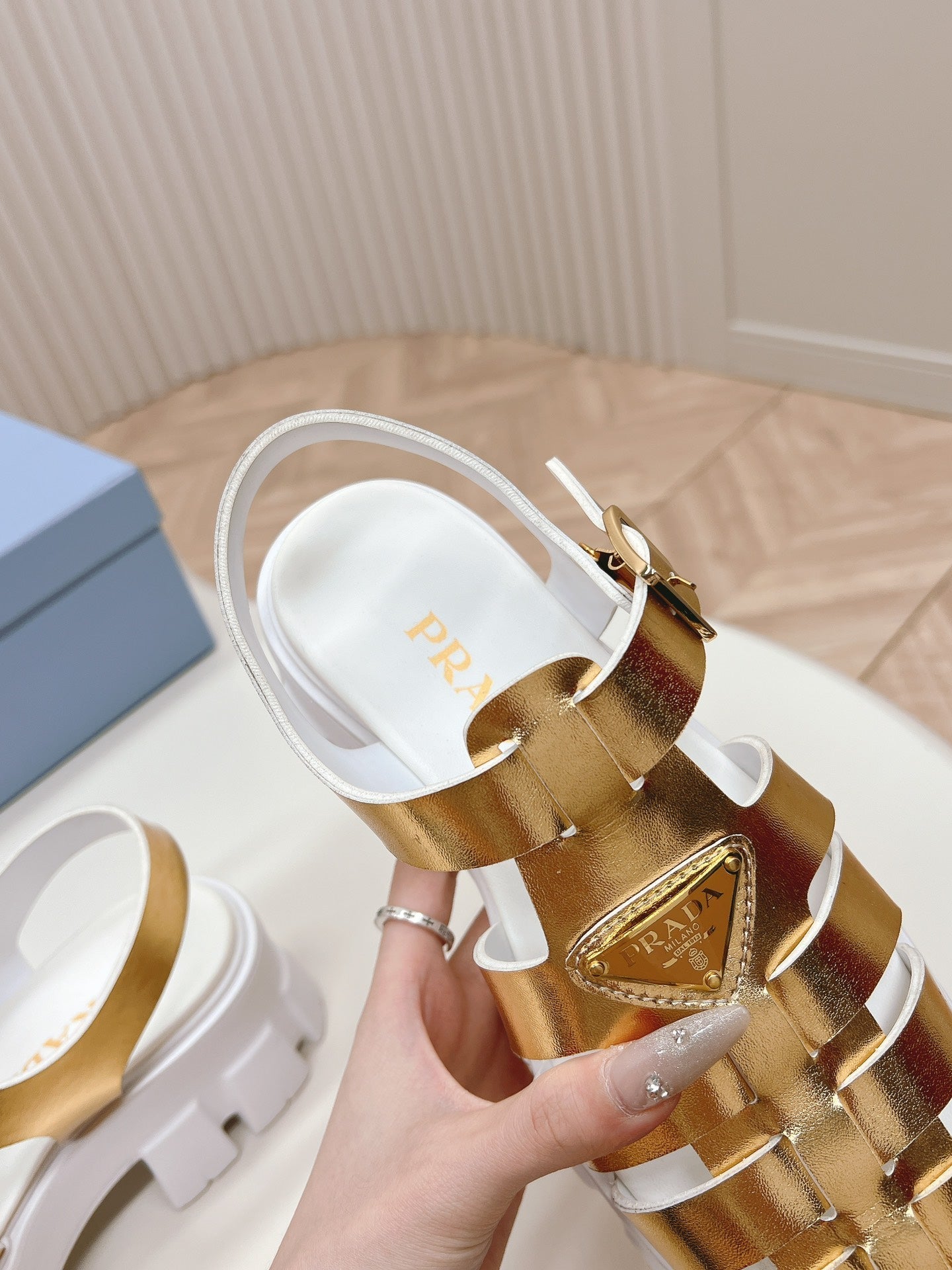 Pra Rubber Monolith Sandals 55 Gold White