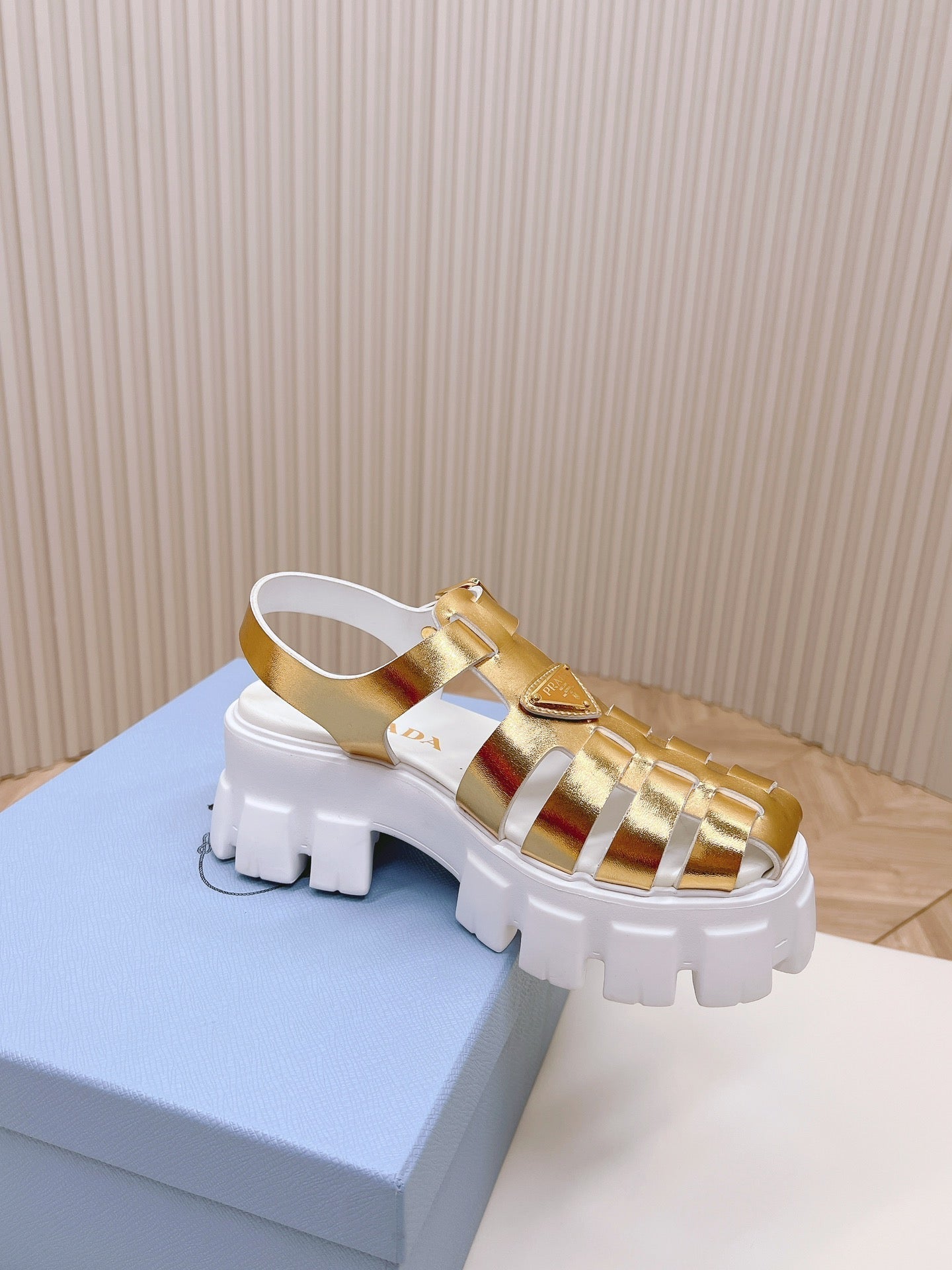 Pra Rubber Monolith Sandals 55 Gold White