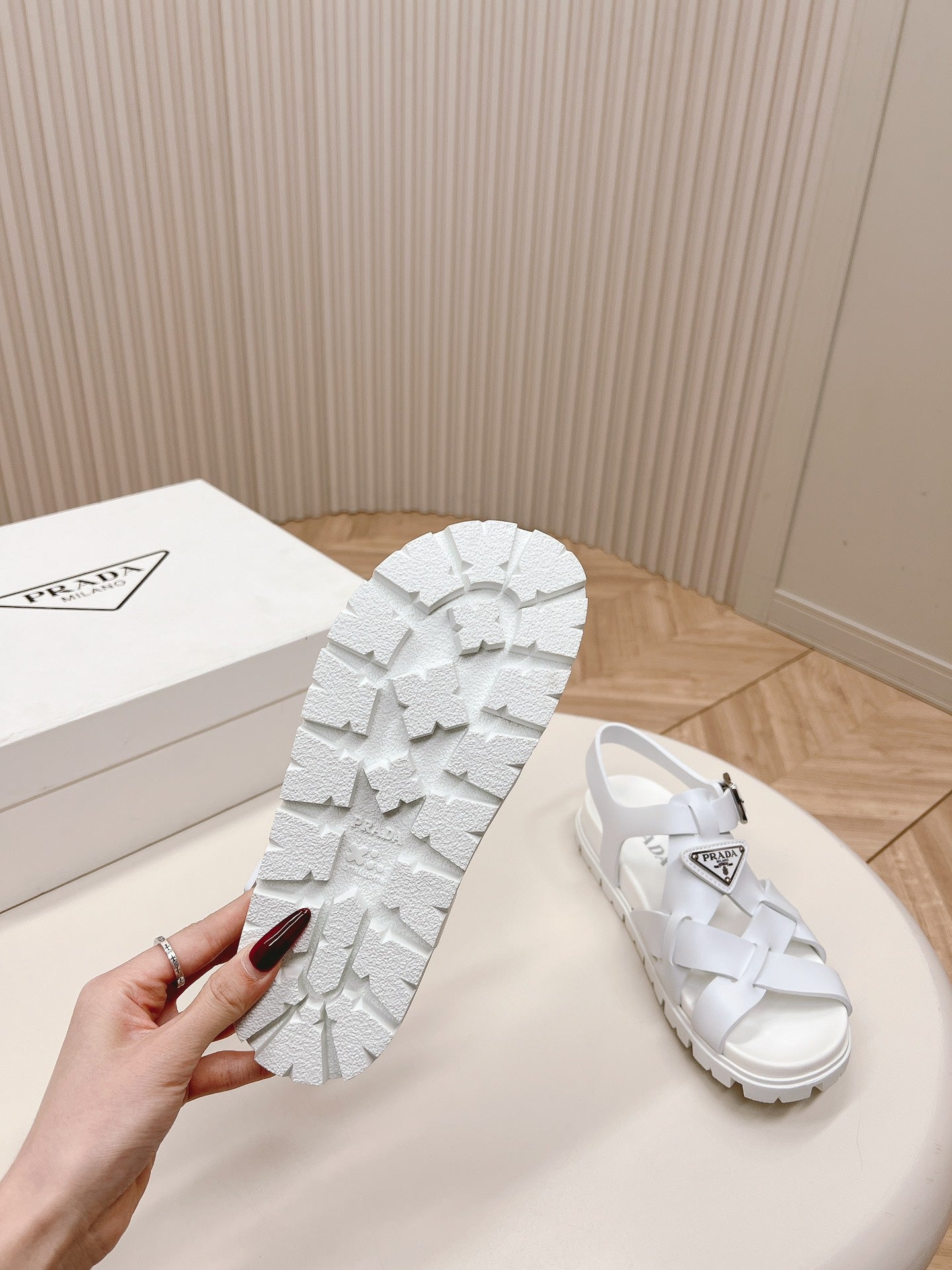 Pra Interwoven Straps Sandals 30 White