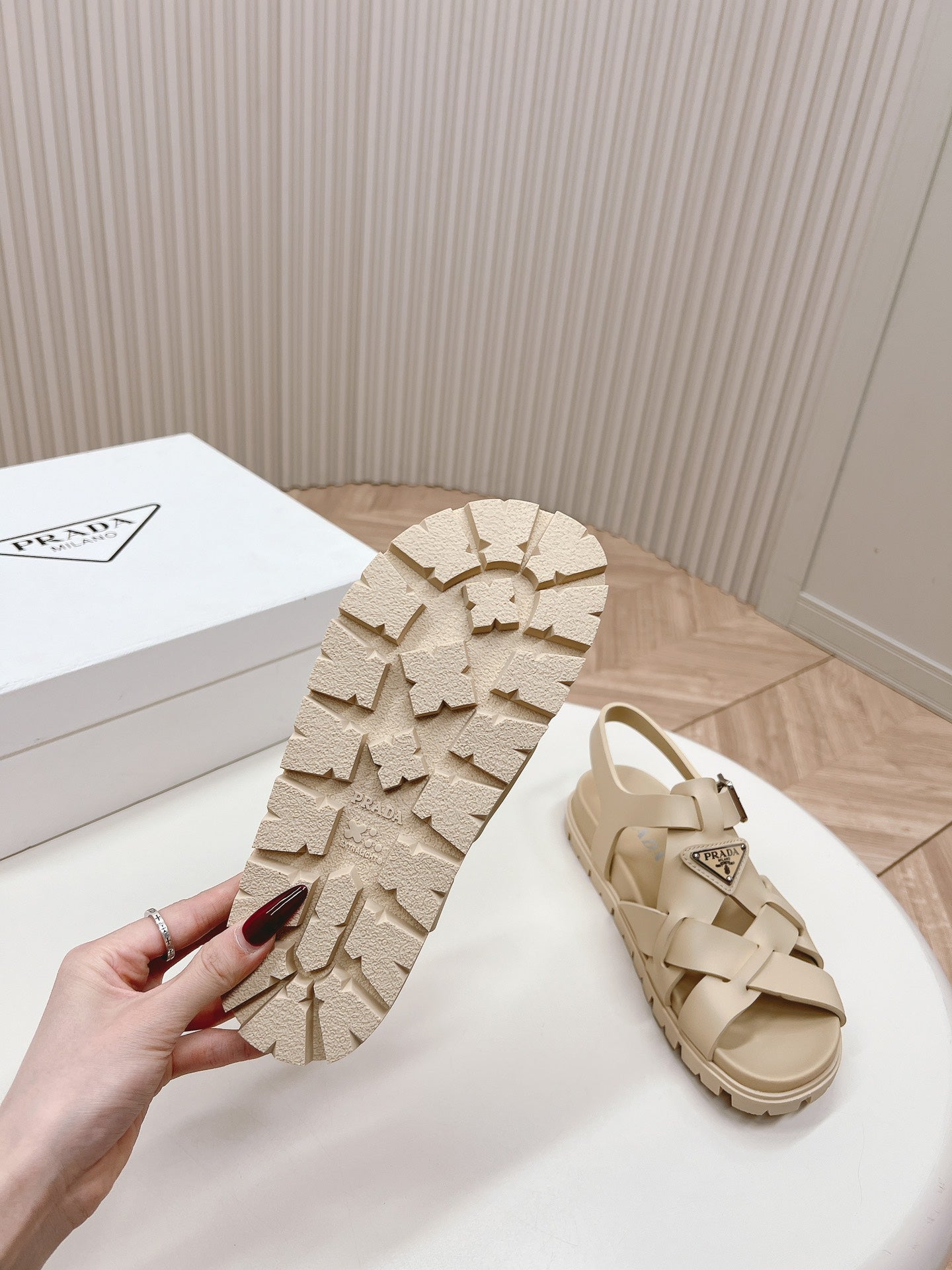 Pra Interwoven Straps Sandals 30 Beige