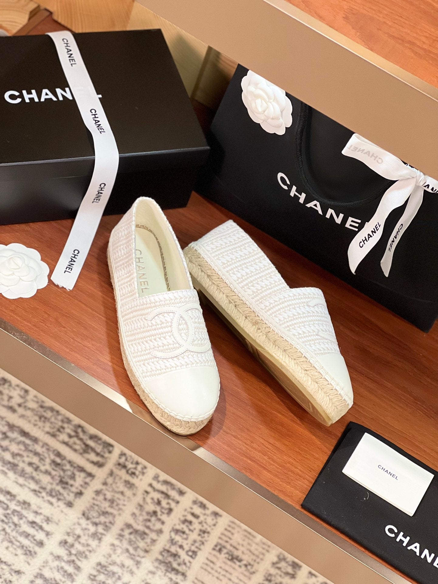 cc espadrilles white woolen cloth white lambskin