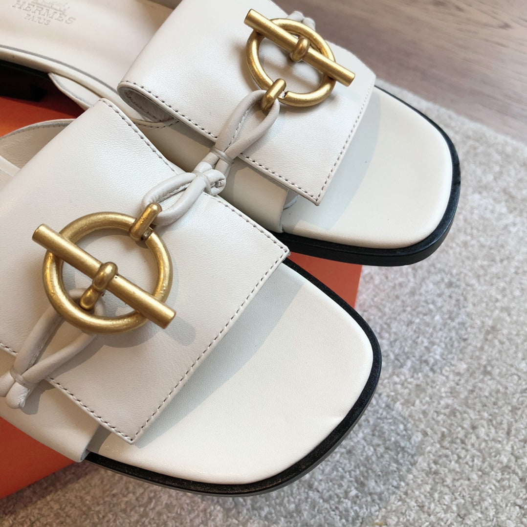 Isle Sandal White Calfskin