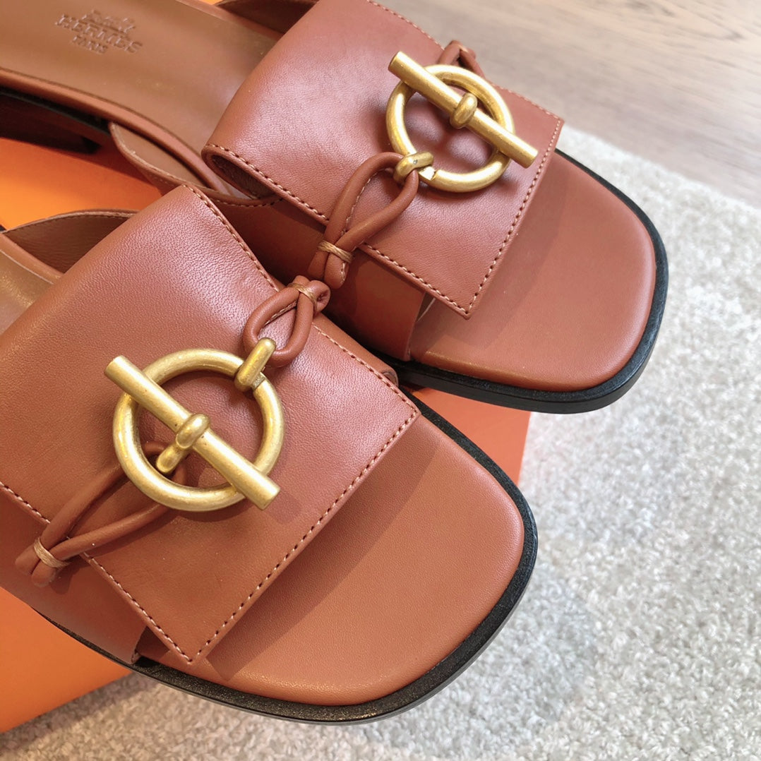 Isle Sandal Tan Calfskin