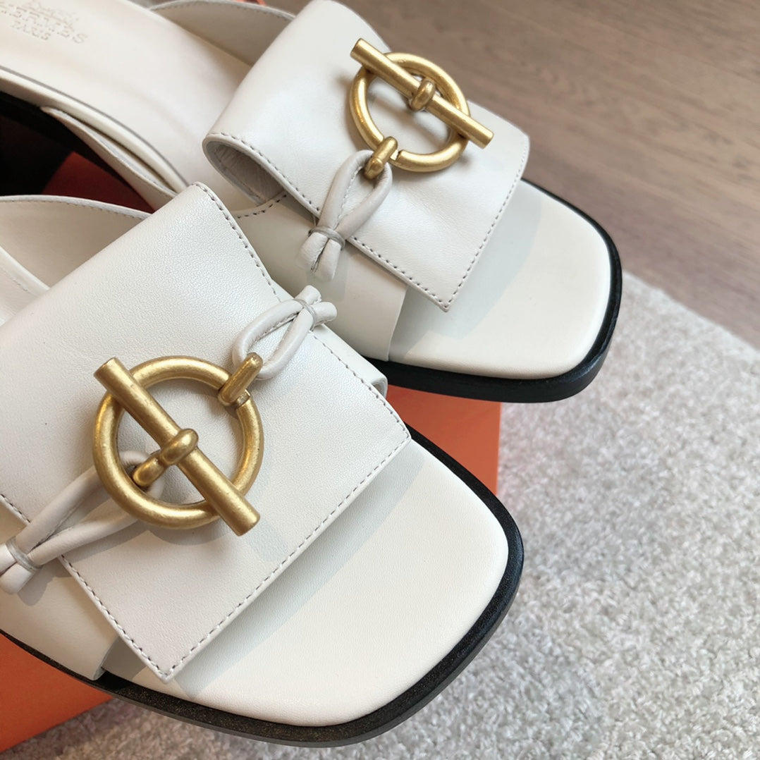 Ilot 50 Sandal White Calfskin