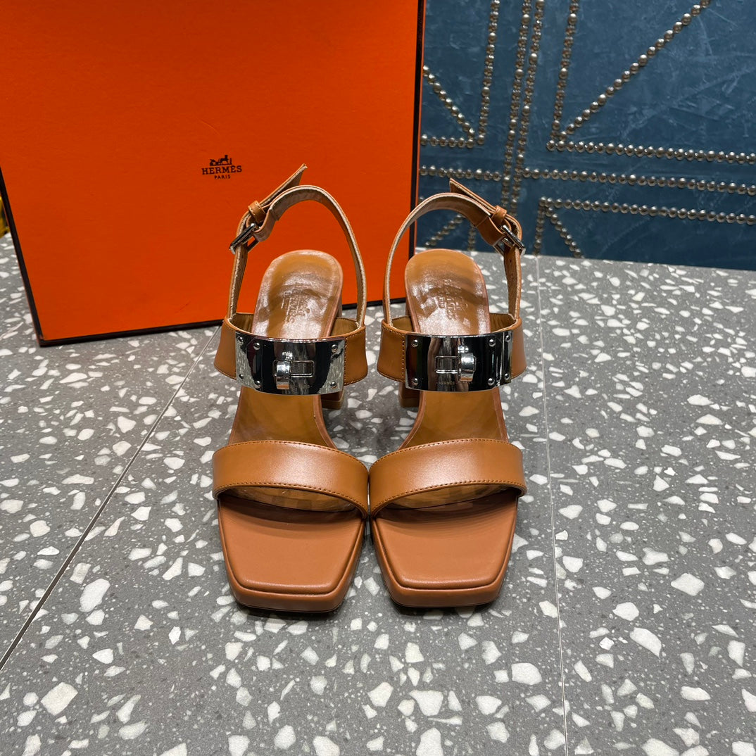 ILONA SANDAL 95 CARAMEL CALFSKIN