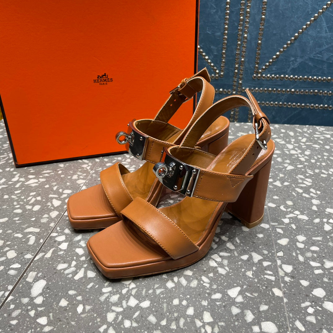 ILONA SANDAL 95 CARAMEL CALFSKIN