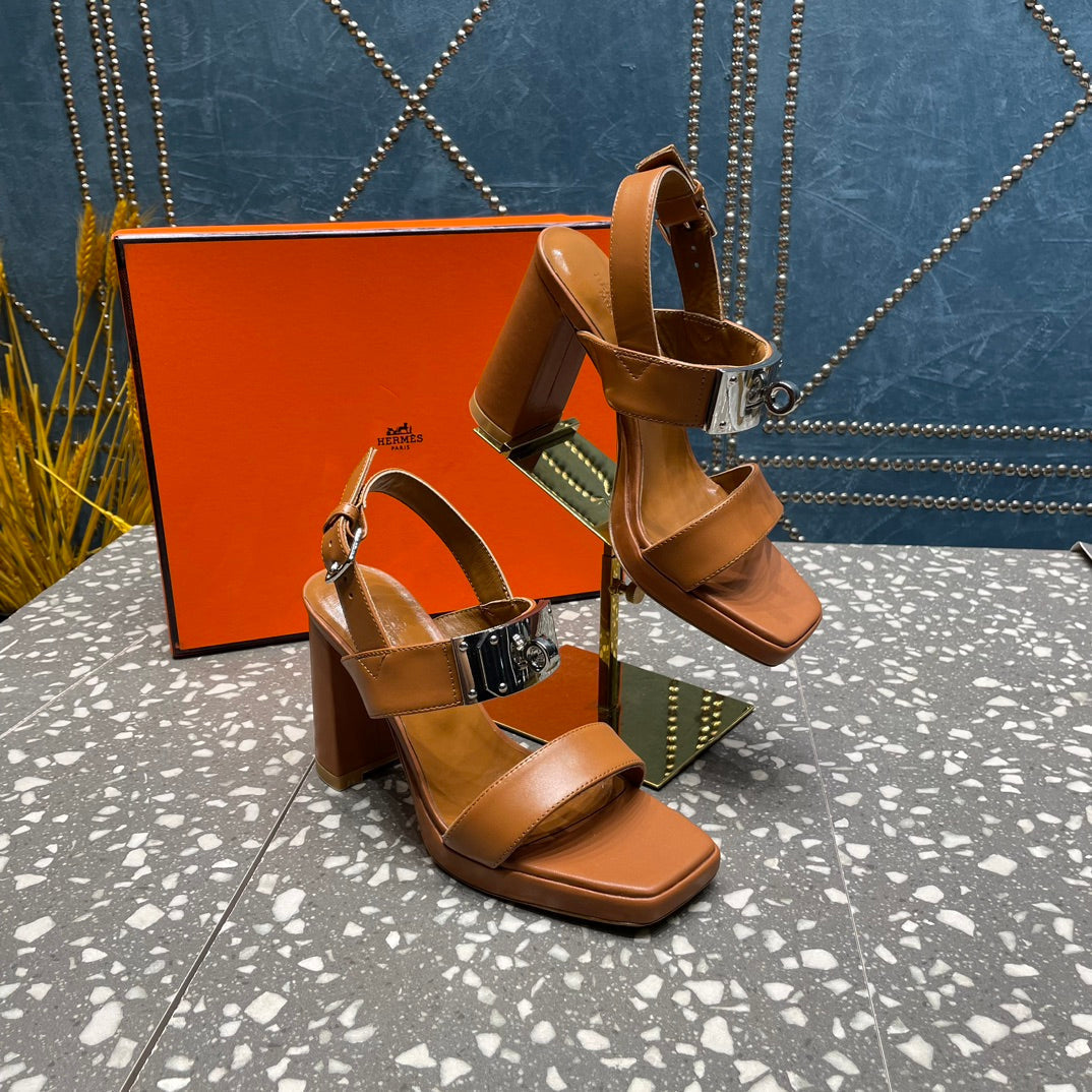 ILONA SANDAL 95 CARAMEL CALFSKIN