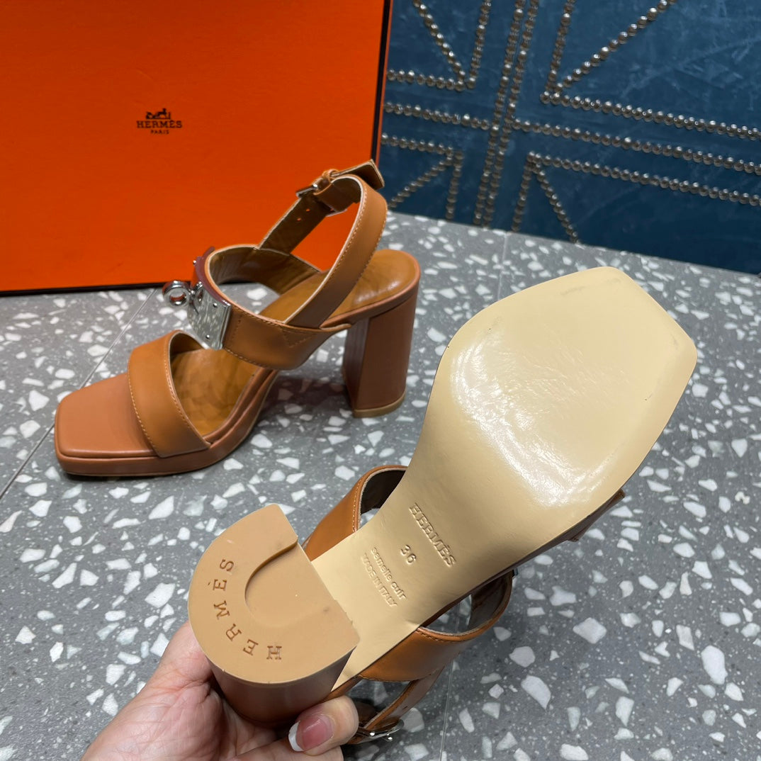 ILONA SANDAL 95 CARAMEL CALFSKIN