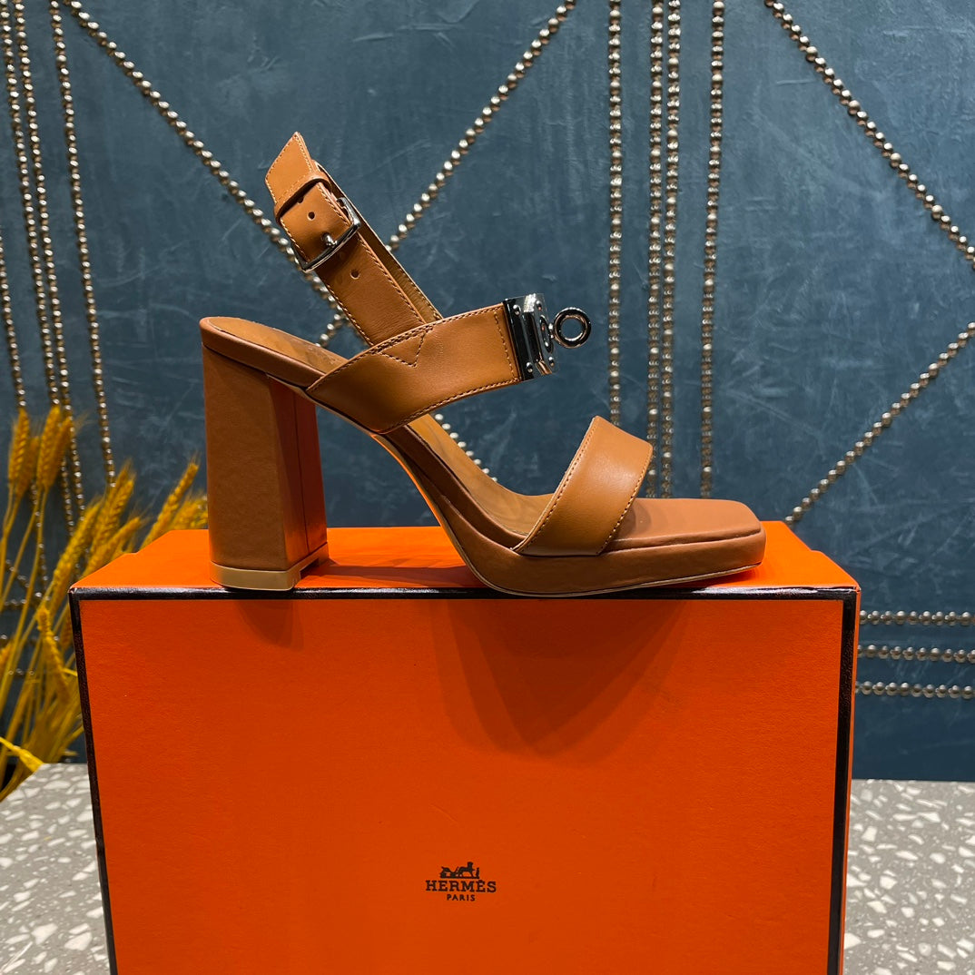 ILONA SANDAL 95 CARAMEL CALFSKIN