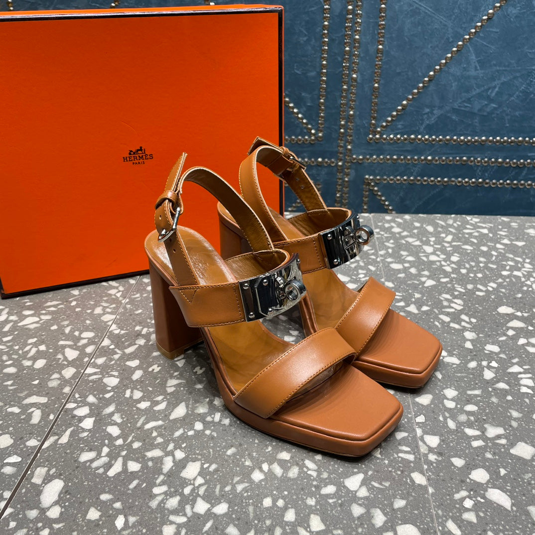 ILONA SANDAL 95 CARAMEL CALFSKIN