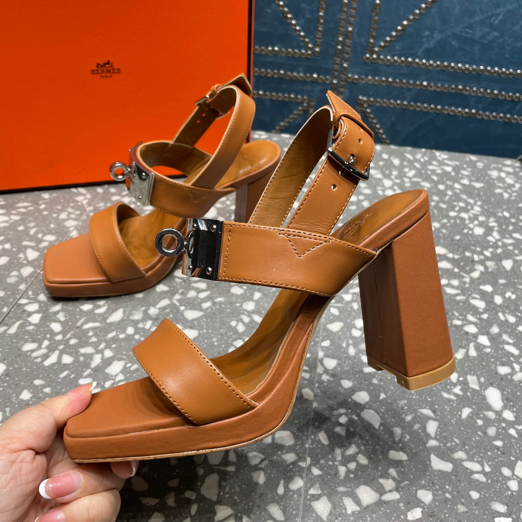 ILONA SANDAL 95 CARAMEL CALFSKIN