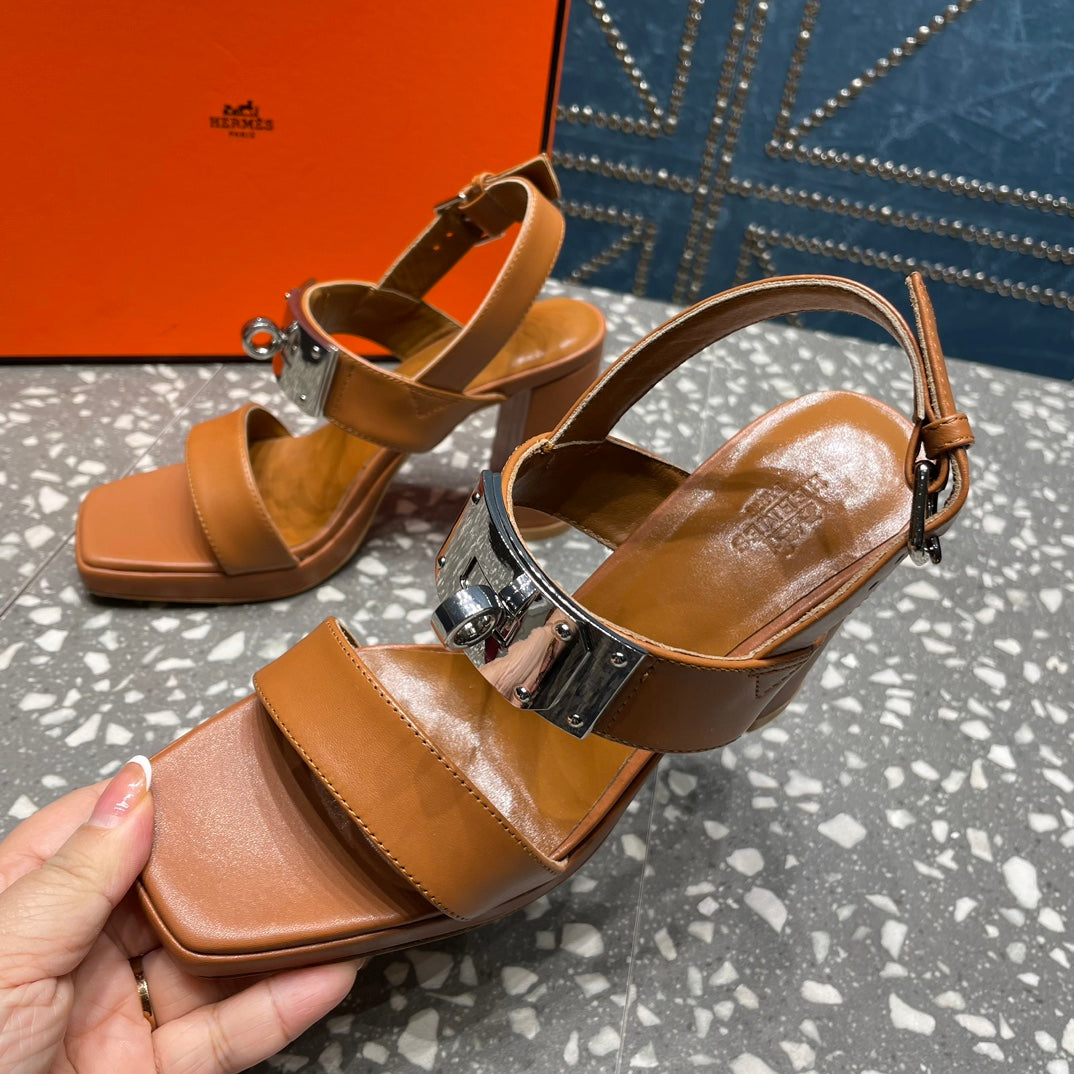 ILONA SANDAL 95 CARAMEL CALFSKIN